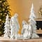 Glitzhome® 5-Piece White & Gold Resin Holy Family with Christmas Trees Set